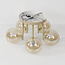 Plafondlamp Amora met 5 cognac glazen bollen - beige