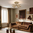 Plafondlamp Amora met 5 cognac glazen bollen - beige