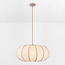 Hanglamp Stefina met stoffen kap - beige en taupe