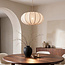 Hanglamp Stefina met stoffen kap - beige en taupe