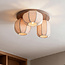 Plafondlamp Florina met 3 beige linnen kappen - taupe