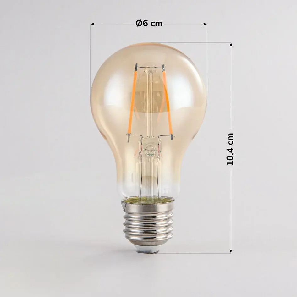 Prikkabel set met 2,5W of 4,5W lamp, 2000K, Ø60 mm, amber glas, dimbaar incl. dimmer