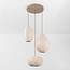 Hanglamp Jelina met 3 linnen kappen - taupe