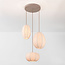 Hanglamp Jelina met 3 linnen kappen - taupe