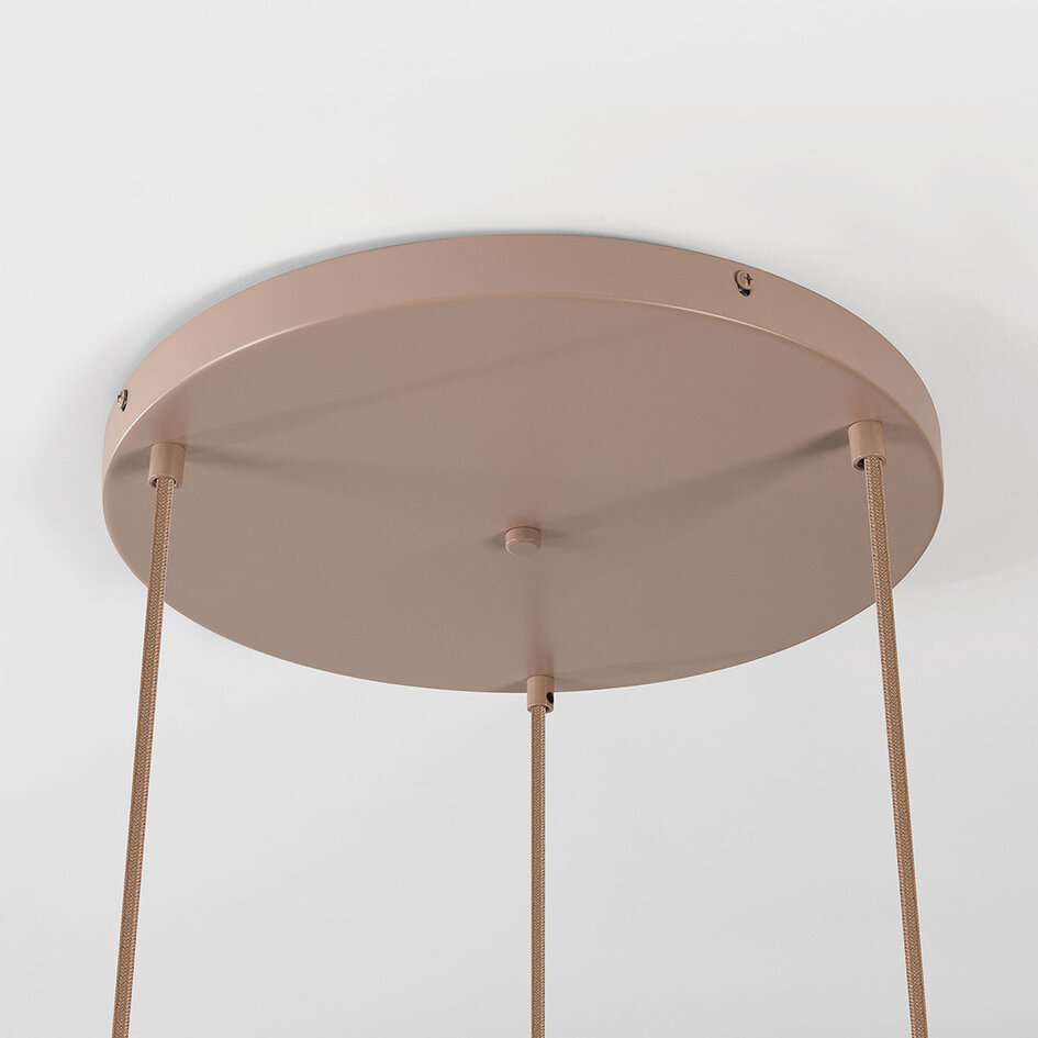 Hanglamp Jelina met 3 linnen kappen - taupe