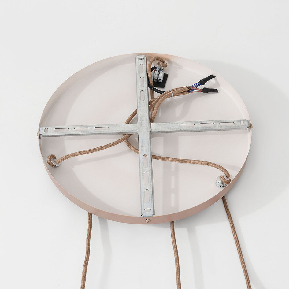 Hanglamp Silvia met 3 stoffen kappen - taupe