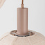 Hanglamp Silvia met 3 stoffen kappen - taupe