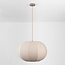 Hanglamp Stefia met grote beige linnen kap - taupe