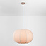 Hanglamp Stefia met grote beige linnen kap - taupe