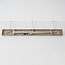 Hanglamp Odinda met 3 geribbelde amber glazen kappen - beige