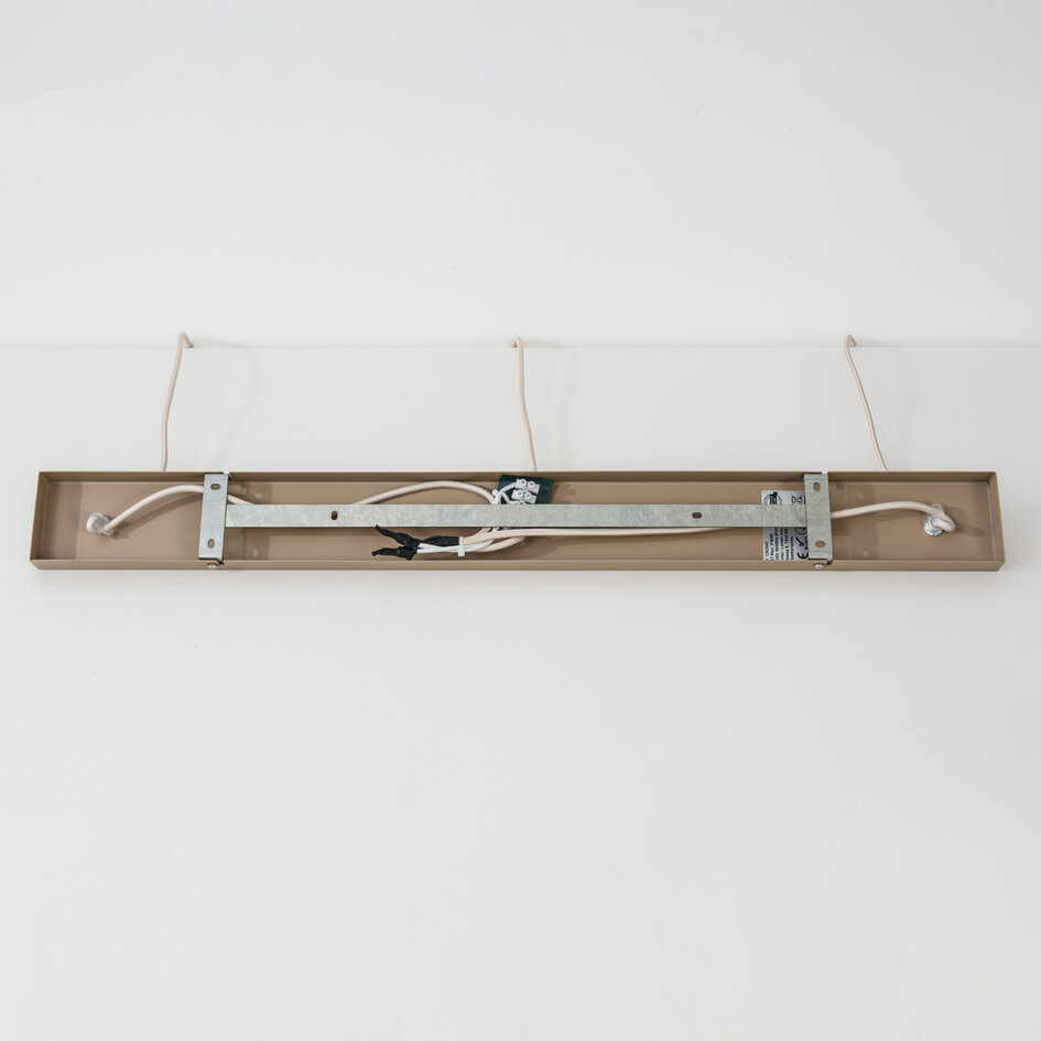 Hanglamp Odinda met 3 geribbelde amber glazen kappen - beige