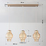 Hanglamp Odinda met 3 geribbelde amber glazen kappen - beige