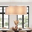 2-lichts hanglamp Hirom - beige met linnen kap