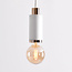 Design hanglamp Vienna - wit beton met rosé gouden decoratie