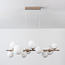 10-lichts hanglamp Deka - beige met melkwit glas