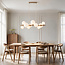 10-lichts hanglamp Deka - beige met melkwit glas