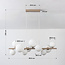 10-lichts hanglamp Deka - beige met melkwit glas