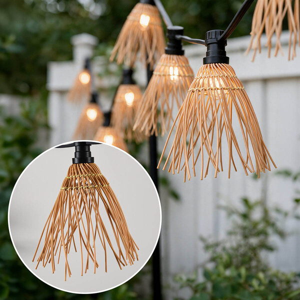 Prikkabel kap in lichte naturel rotanlook