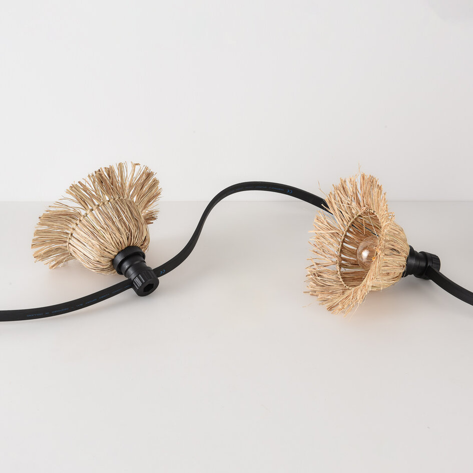Prikkabel kap van handgeweven jute naturel