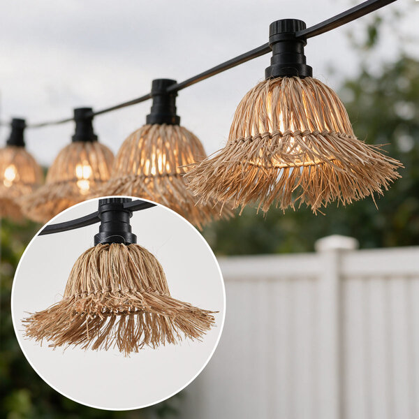 Prikkabel kap van handgeweven jute naturel