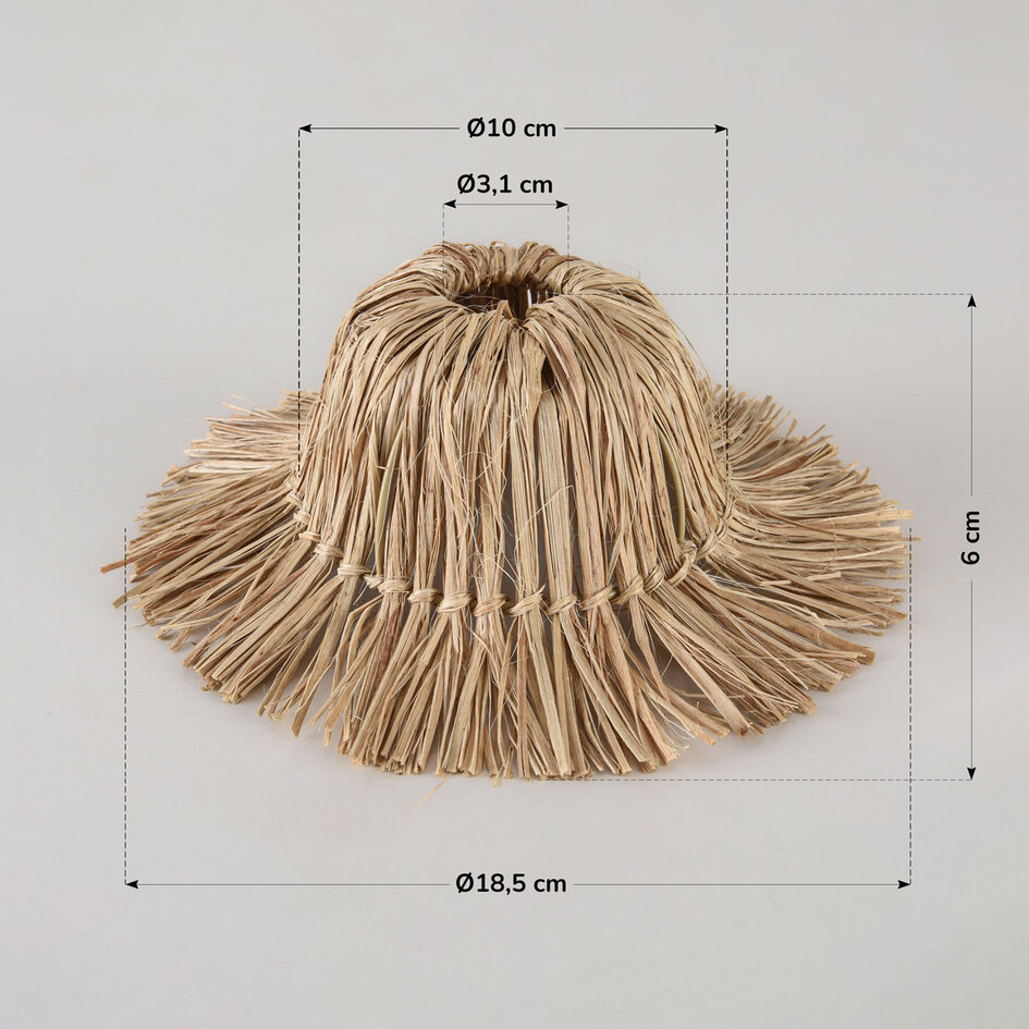 Prikkabel kap van handgeweven jute naturel