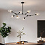 7-lichts hanglamp Philip - transparant glas en zwart