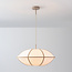 Hanglamp Ovala Ø60 cm - beige linnen kap met bruine accenten