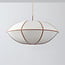 Hanglamp Ovala Ø60 cm - beige linnen kap met bruine accenten