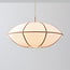 Hanglamp Ovala Ø60 cm - beige linnen kap met bruine accenten