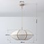Hanglamp Ovala Ø60 cm - beige linnen kap met bruine accenten