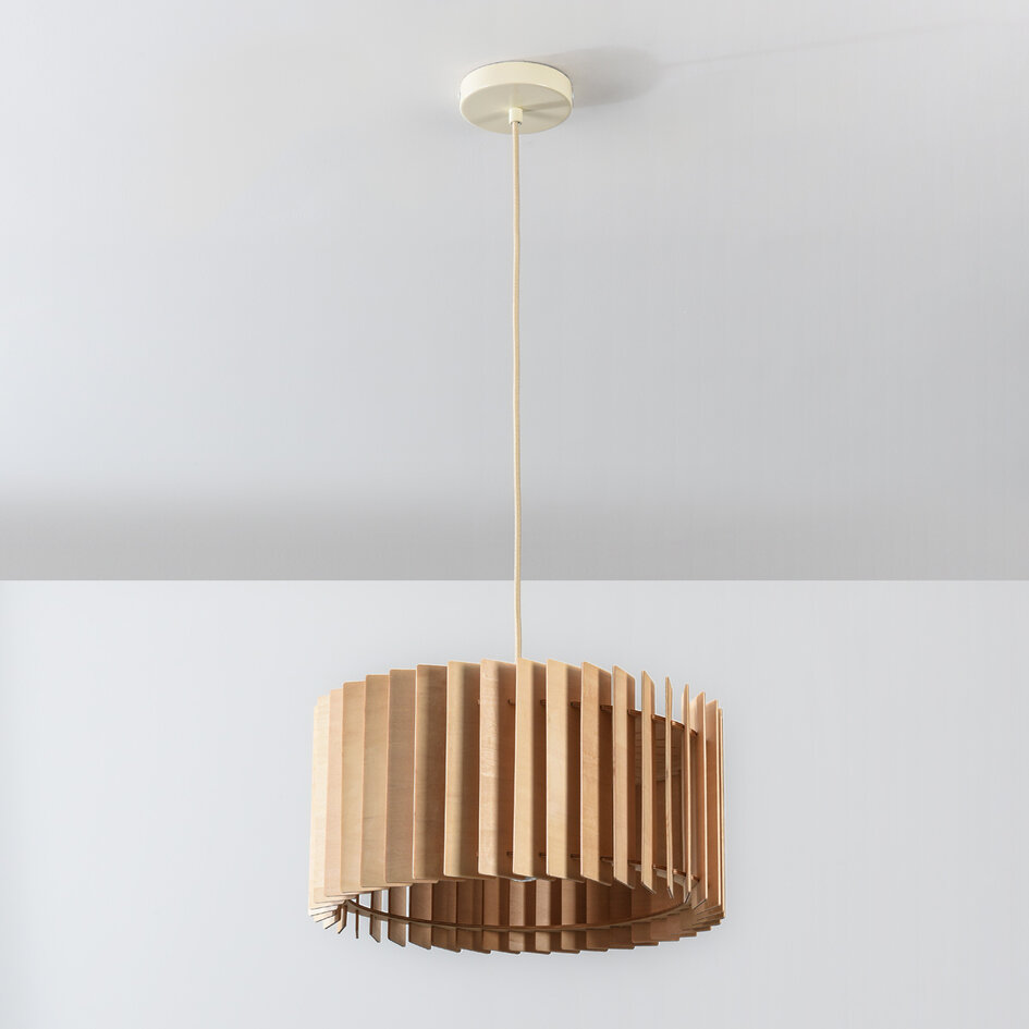 Hanglamp Vyra met houten kap - naturel