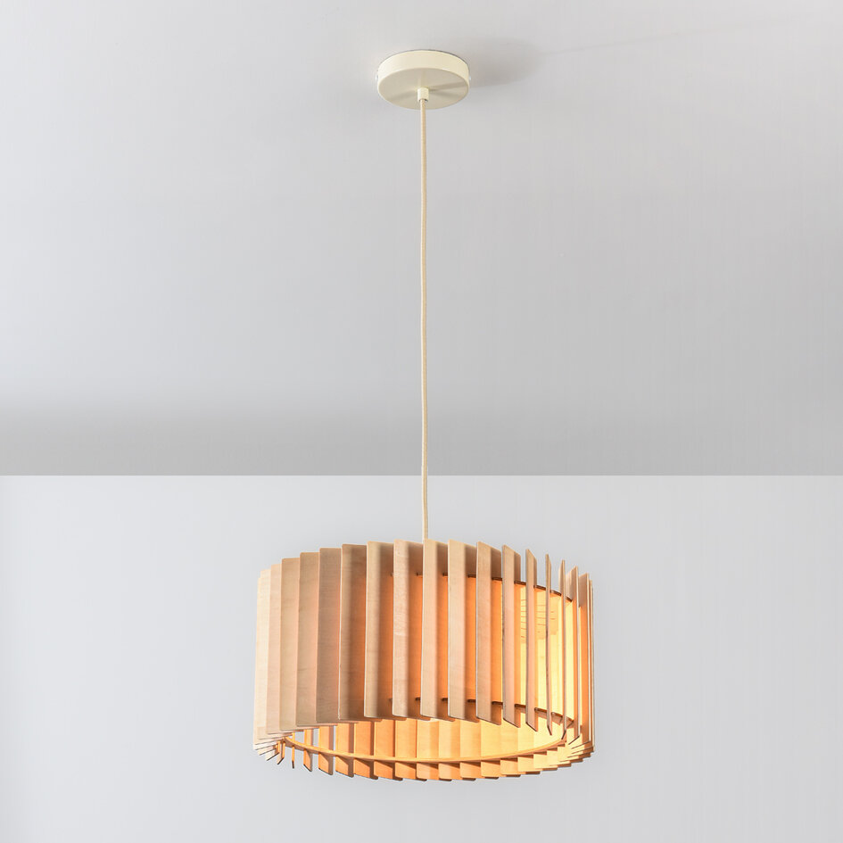 Hanglamp Vyra met houten kap - naturel