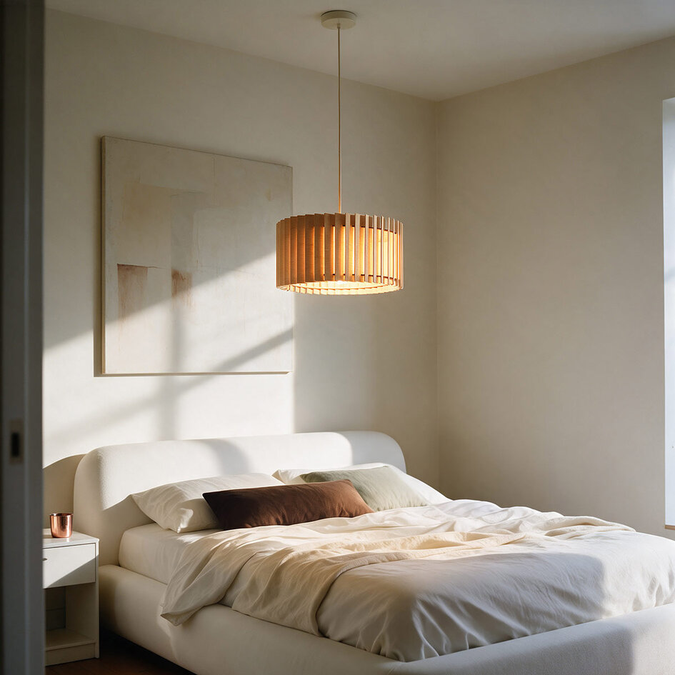 Hanglamp Vyra met houten kap - naturel