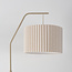 Gebogen vloerlamp Pedro met geplooide kap in beige