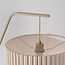 Gebogen vloerlamp Pedro met geplooide kap in beige