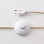 Gebogen vloerlamp Pedro met geplooide kap in beige