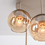 Plafondlamp Carato met 5 amber glazen bollen - beige