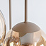 Plafondlamp Carato met 5 amber glazen bollen - beige