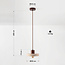 Japandi  hanglamp Flory met travertin (natuursteen) en hout