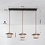 3-lichts Japandi hanglamp Travano - travertin (natuursteen) en hout