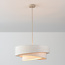 3-lichts hanglamp Nerai - beige met gelaagde linnen kappen