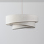 3-lichts hanglamp Nerai - beige met gelaagde linnen kappen