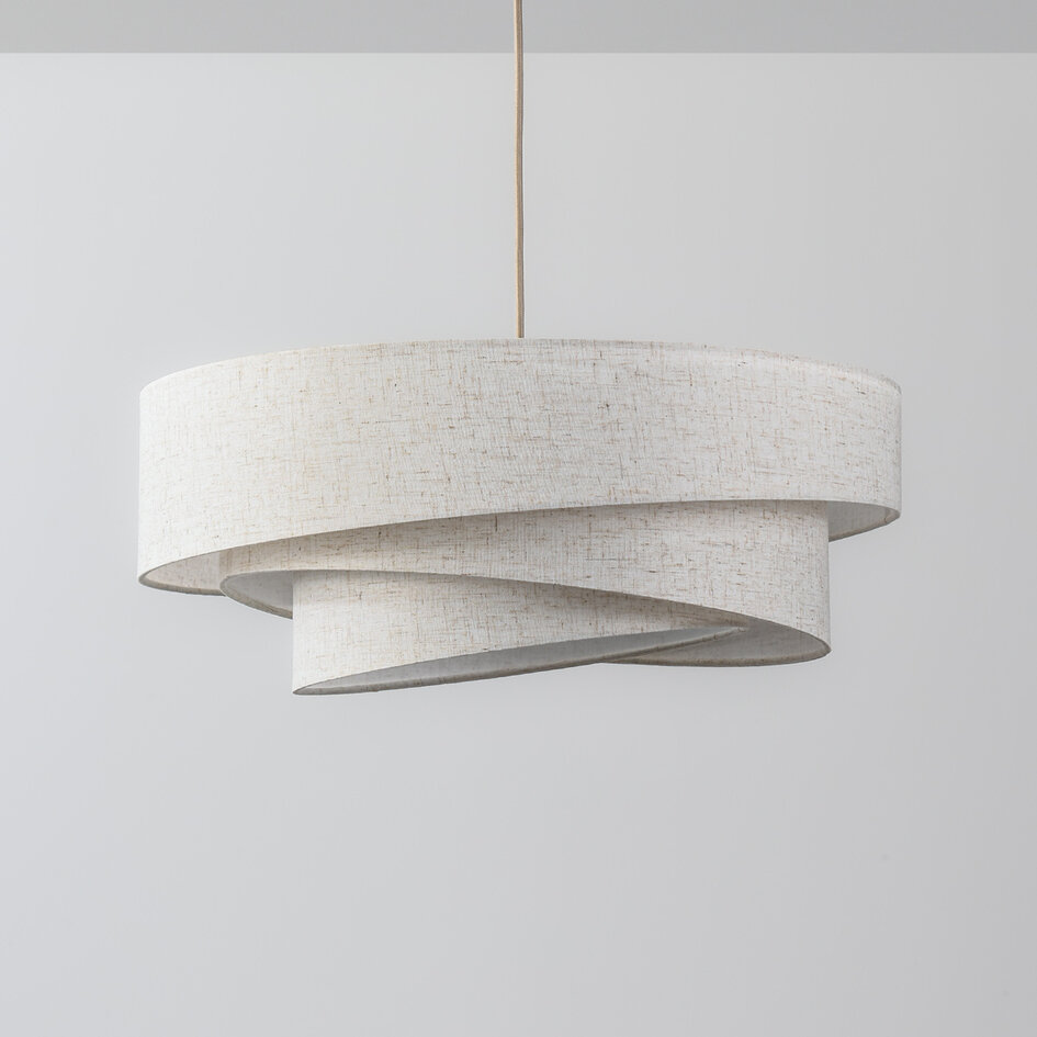 Hanglamp Nerai met 3 gelaagde linnen kappen - beige
