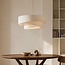 3-lichts hanglamp Nerai - beige met gelaagde linnen kappen