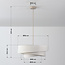 3-lichts hanglamp Nerai - beige met gelaagde linnen kappen