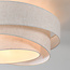 Plafondlamp Neroi met 3 gelaagde linnen kappen - beige
