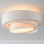 Plafondlamp Neroi met 3 gelaagde linnen kappen - beige