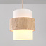 Hanglamp Yuki met travertin en melkwit glas - beige