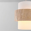 Hanglamp Yuki met travertin en melkwit glas - beige