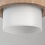 Hanglamp Yuki met travertin en melkwit glas - beige